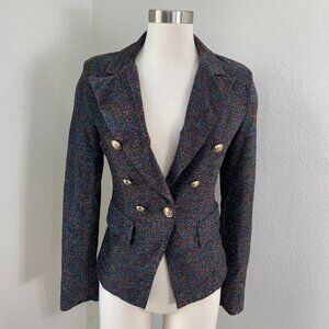 NEW Fashion Nova Womens Small Metallic Blazer Double Breasted  Jacket